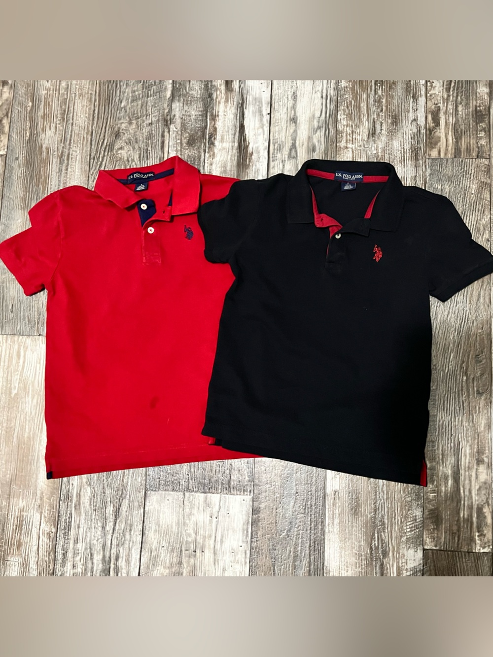 Lot of 2 U.S. Polo Assn. Kids Polo Shirt - Red and Black